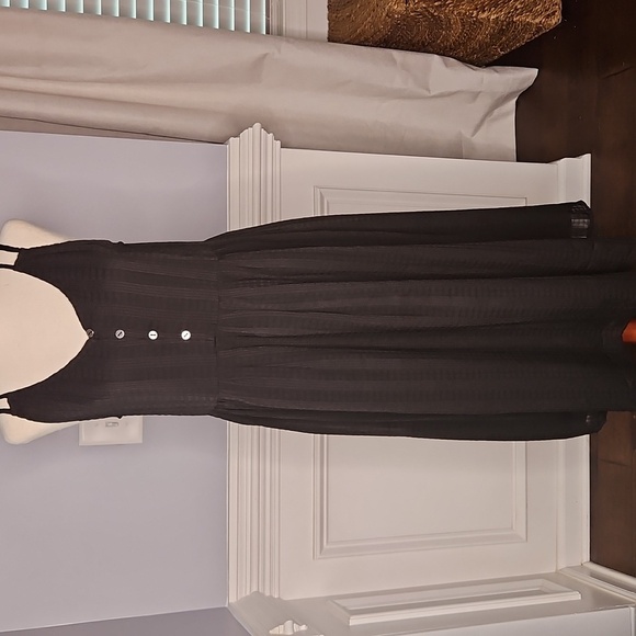 Loft Women's BlackStrappy Button Midi Dress - Picture 2 of 10